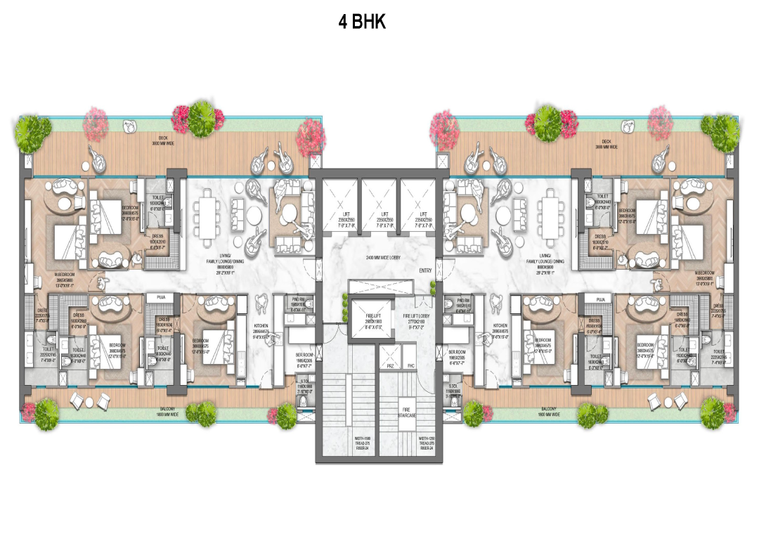 4BHK Floor Plan