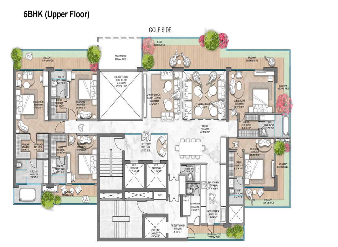 5BHK Floor Plan